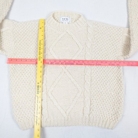 YETI Hand Knit Wool Sweater Women's XL Chunky Thick Cable Knit Pullover - Picture 9 of 10